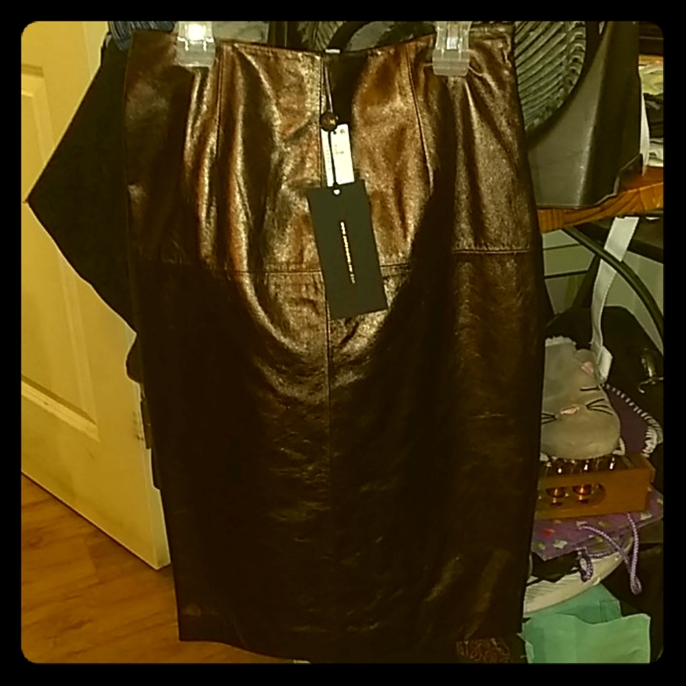 Long leather skirt
